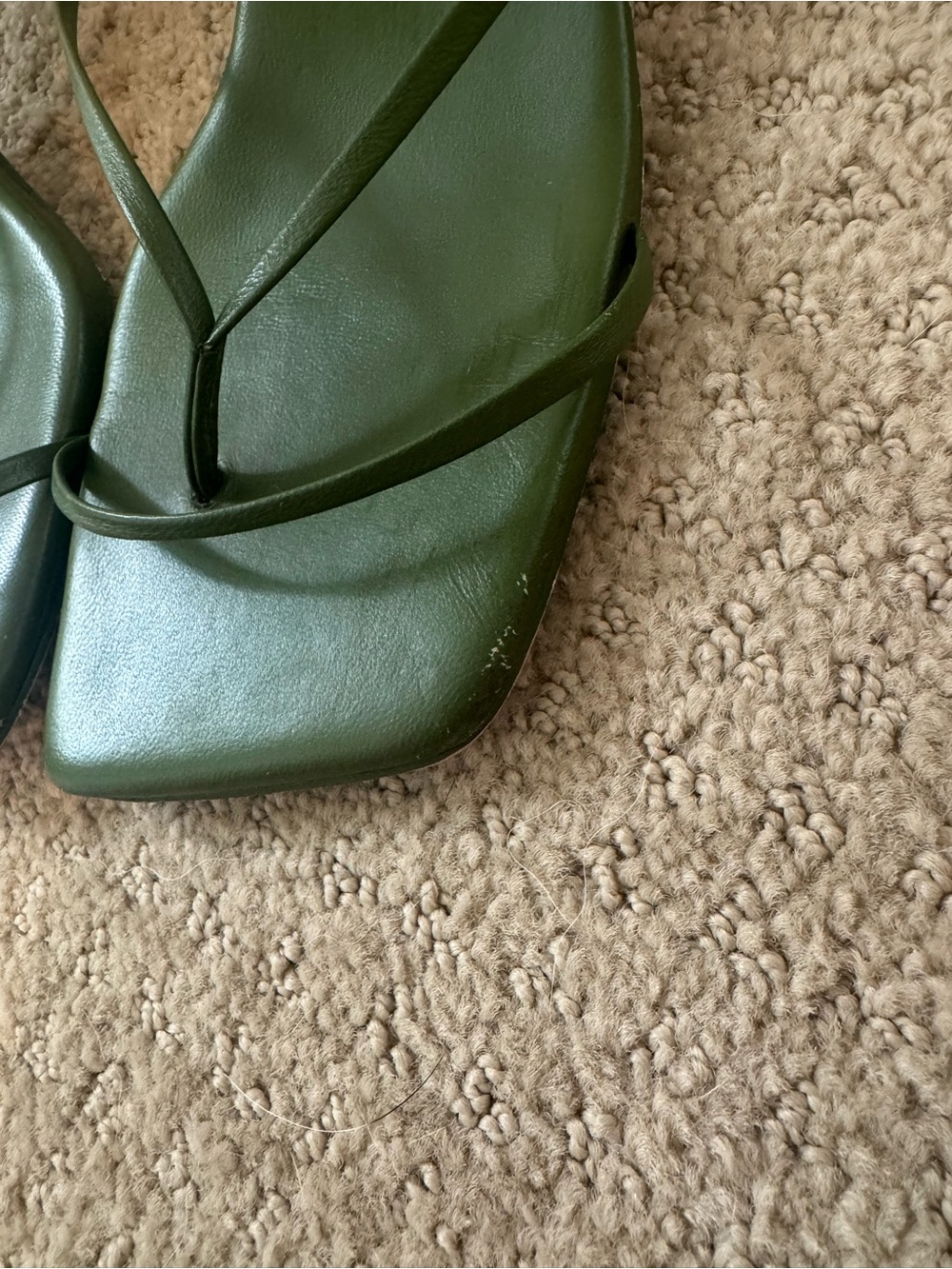 Jeffrey Campbell Olive Green Strappy Square-Toe Sandals - Picture 7 of 7